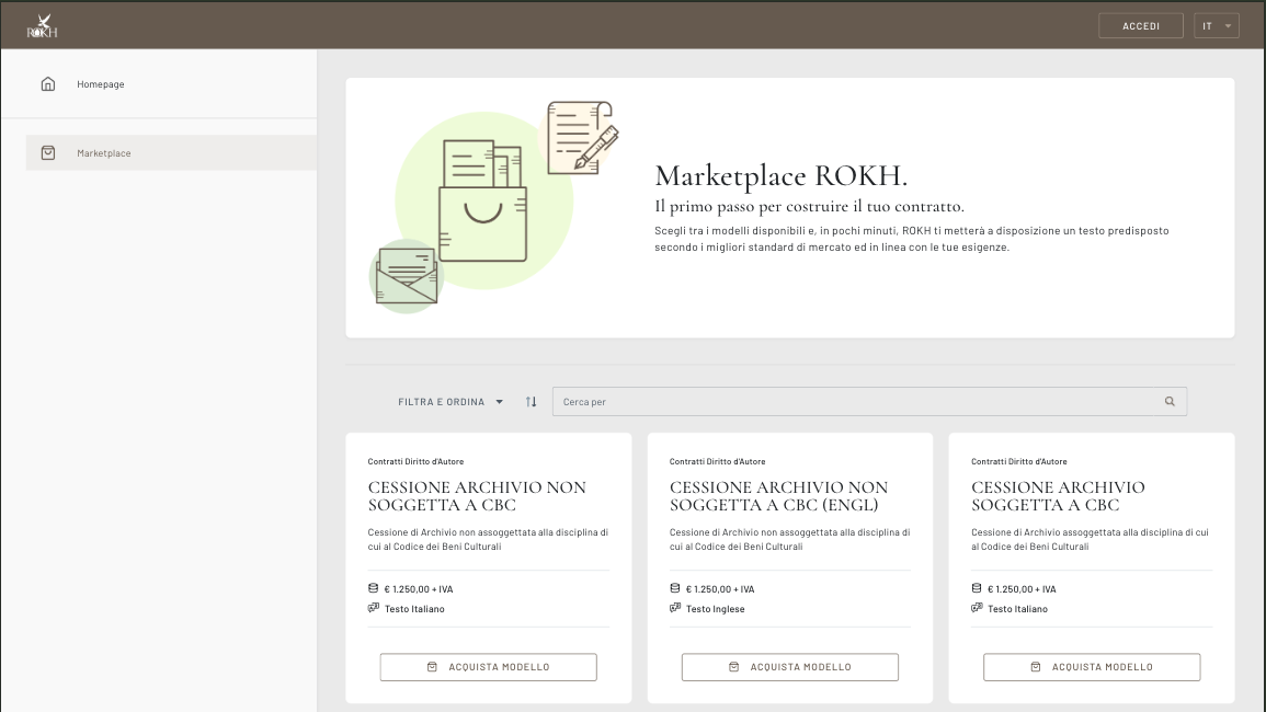 ROKH — Piattaforma per la configurazione, negoziazione e firma di contratti digitali