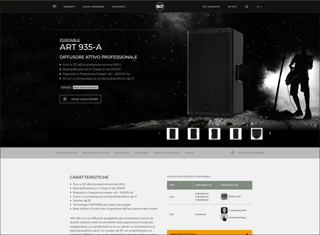 RCF — Portale globale per l'audio professionale